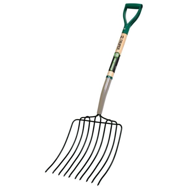 10 Tine Manure fork with wood D Handle