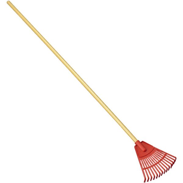 Kid Size Poly Leaf Rake 8" Head 28" Wood Handle