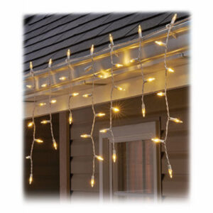 Staylit Icicle 100-Light Set, Warm White LED, White Wire