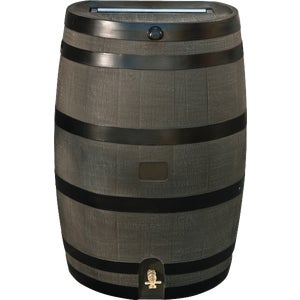 Rain Barrel Wood Grain 50 Gallon Flat Back